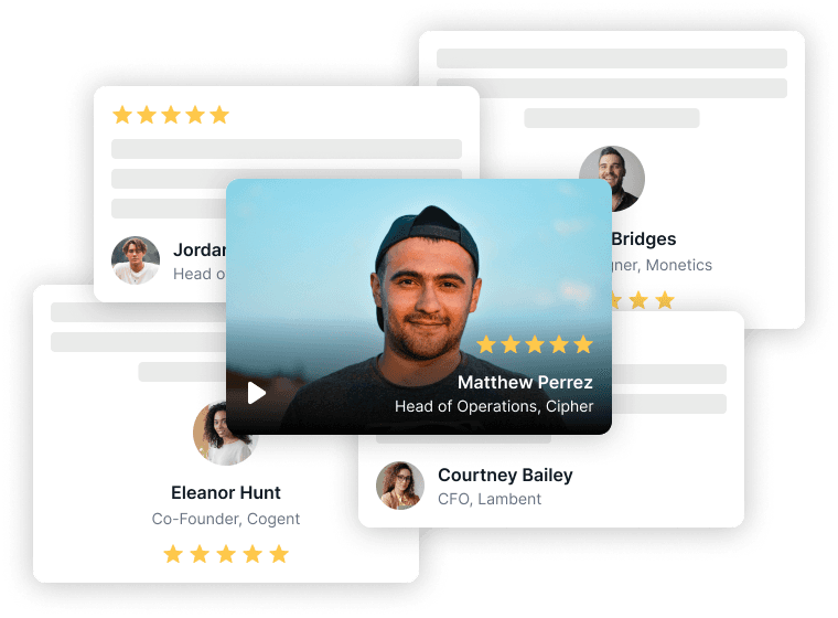 Collect video and text testimonials