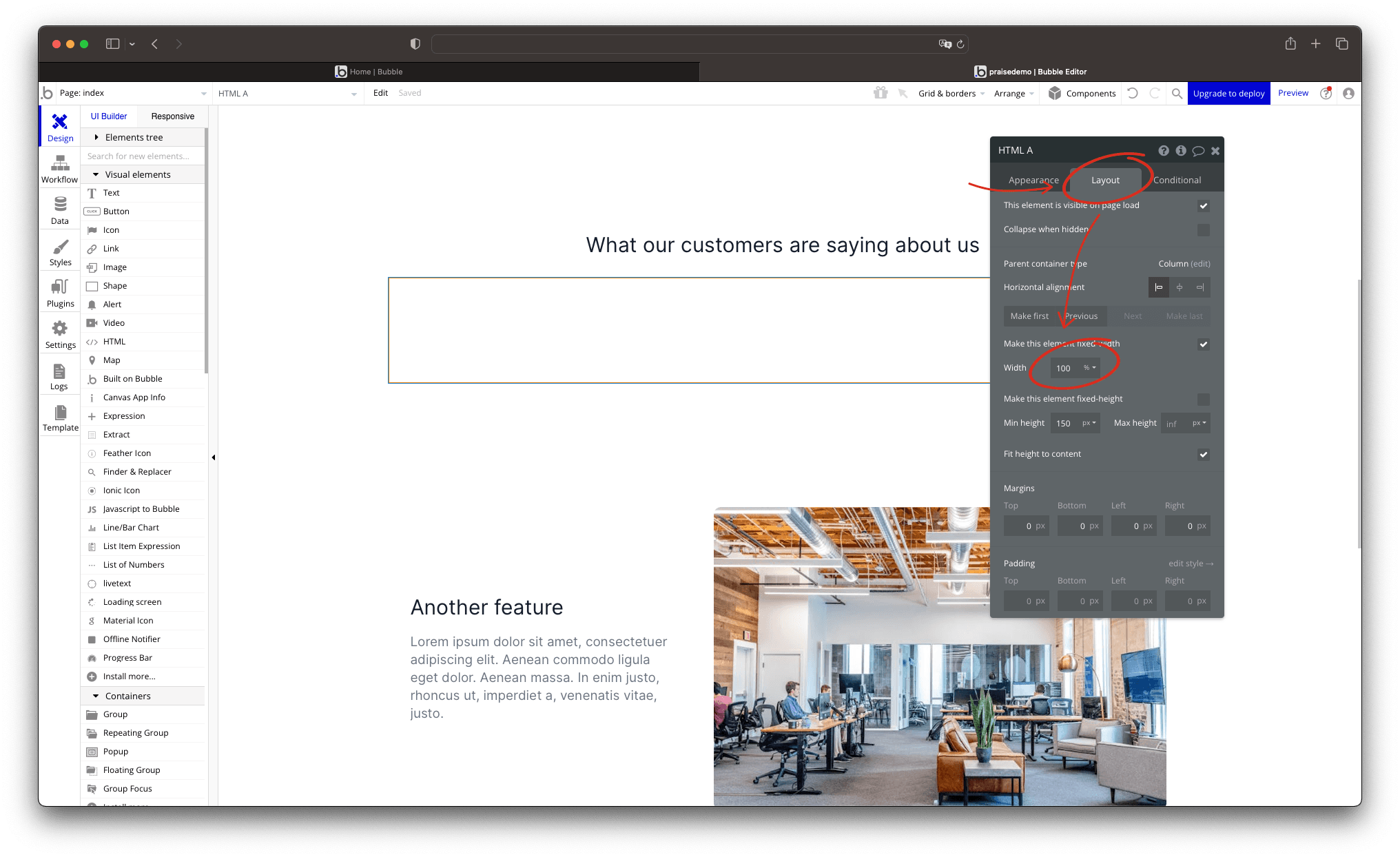 Step - 2: Insert HTML block